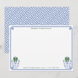 Carte De Correspondance Du Bureau De   Green Bow Ginger Jar Christmas