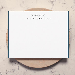 Carte De Correspondance Du bureau de l'élégante minimaliste marine bleu