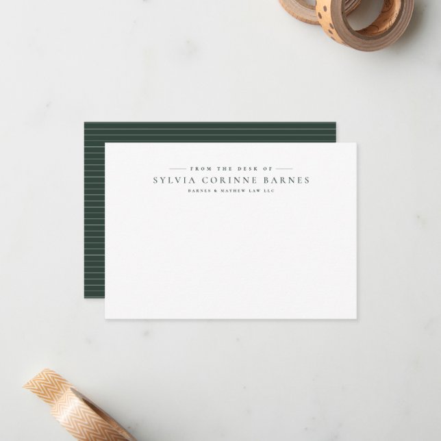 Carte De Correspondance Du bureau d'un simple chasseur professionnel vert (Devant/Arrière en situation)