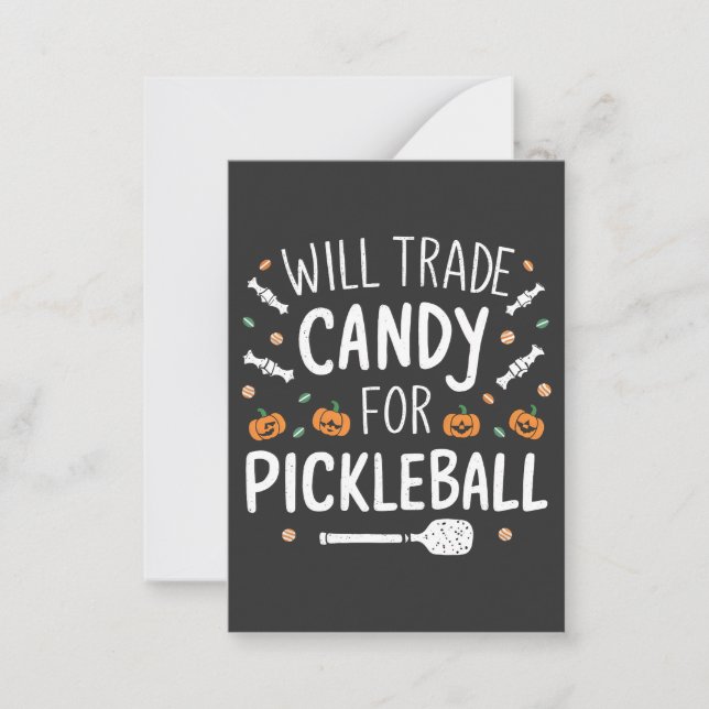 Carte De Correspondance Échangerai des bonbons contre Pickleball Halloween (Devant)
