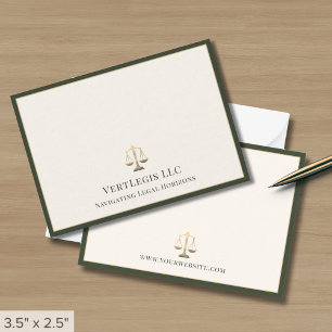 Carte De Correspondance Échelle de justice en or pour avocat haut de gamme
