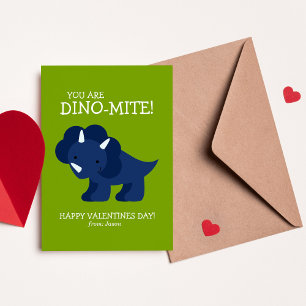 Carte De Correspondance Ecole des enfants de Dinosaure Bleu Valentines