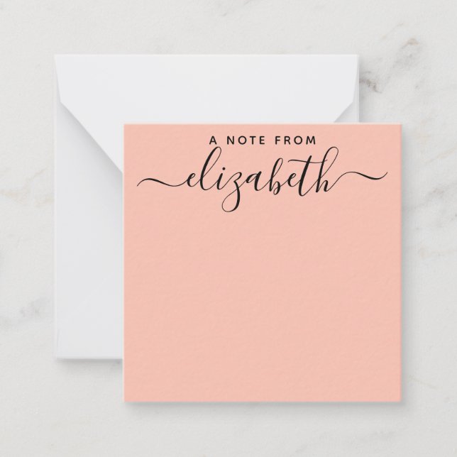 Carte De Correspondance Écrit À La Main Une Note Du Nom De Script Coral Pi (Devant)