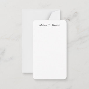 Carte De Correspondance Écriture Blanche Professionnelle Élégante Simple