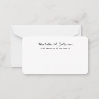 Carte De Correspondance Écriture manuscrite classique Blanc tendance créat