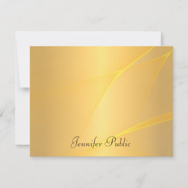 Carte De Correspondance Écriture manuscrite Nom de script Gold Arrière - p (Devant)