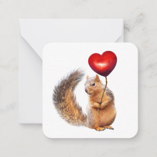 Carte De Correspondance Écureuil avec Mini Coeur