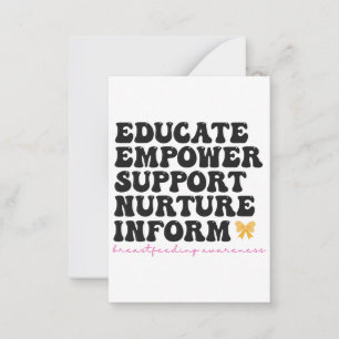 Carte De Correspondance Éduquer Le Soutien De L'Empower Informer L'Allaite