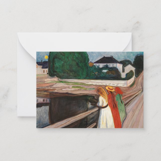 Carte De Correspondance Edvard Munch - Les filles sur le pont (Devant)