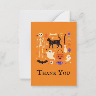 Carte De Correspondance Éffrayant Un Halloween Orange 1er Anniversaire Mer