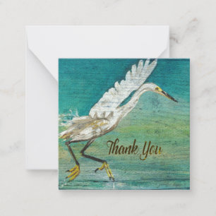 Carte De Correspondance Egret magnifique Bird Beach House Merci