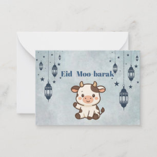 Carte De Correspondance Eid moubarak, Eid ul adha vache blague drôle coule