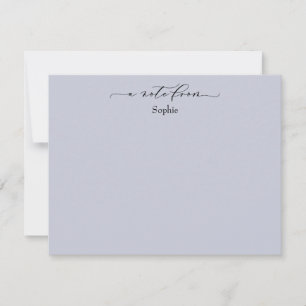 Carte De Correspondance Élégant "A Note From", Simple en bleu Dusty