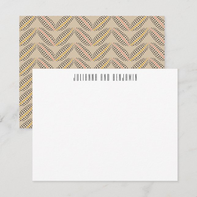 Carte De Correspondance Elégant Abstrait Dots Motif Beige Personnalisé (Devant / Derrière)