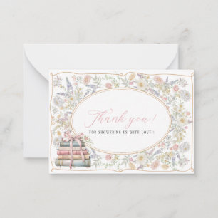 Carte De Correspondance Elégant aquarelle fleurs rétro douche de nage