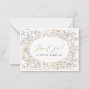 Carte De Correspondance Elégant aquarelle fleurs rétro douche de nage