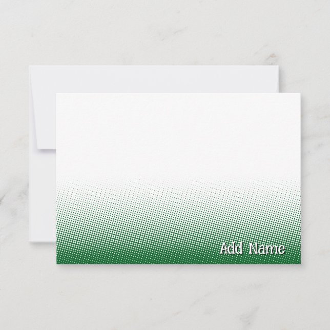 Carte De Correspondance Elegant Blank All Occasion Custom Name Green White (Devant)