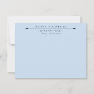 Carte De Correspondance Elégant Bleu Clair Personnalisé Avec Adresse De No