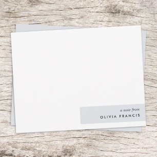 Carte De Correspondance Élégant bloc-couleur gris bleu minimal moderne