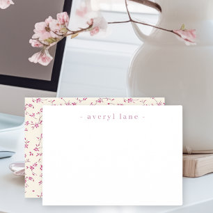 Carte De Correspondance Elégant Boho Fleur sauvage papier à lettres person