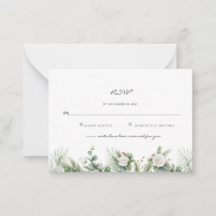 Carte De Correspondance Elégant Botanique Floral Feuilles mariage RSVP