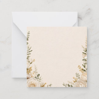 Carte De Correspondance Élégant Botanique sur Papier Artisanal Ancien