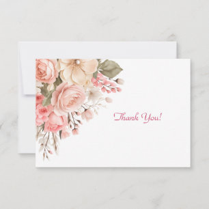 Carte De Correspondance Élégant bouquet floral rose