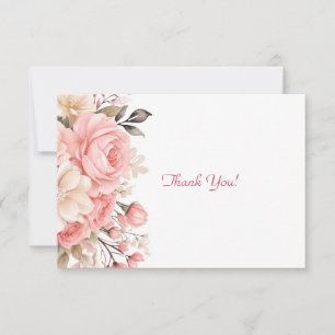 Carte De Correspondance Élégant bouquet floral rose