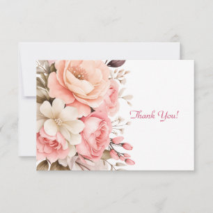 Carte De Correspondance Élégant bouquet floral rose
