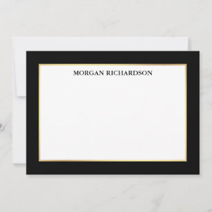 Carte De Correspondance Elégant cadre or noir blanc - Choisir la taille -