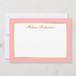 Carte De Correspondance Elégant cadre or rose - Choisir la taille -
