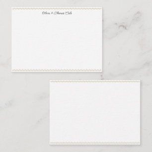 Carte De Correspondance Elégant cadre Whimsical or Mariage de script Coupl