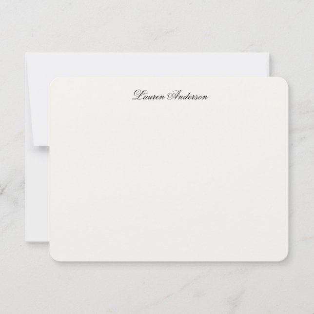 Carte De Correspondance Elegant Calligraphy Luxury Ivory Personalized Flat (Devant)