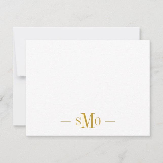 Carte De Correspondance Élégant Chic Gold Monogramme 3 Initiales (Devant)