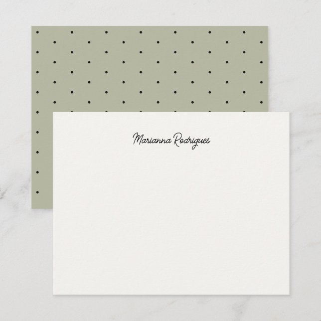 Carte De Correspondance Élégant Chic Monogrammé (Devant / Derrière)