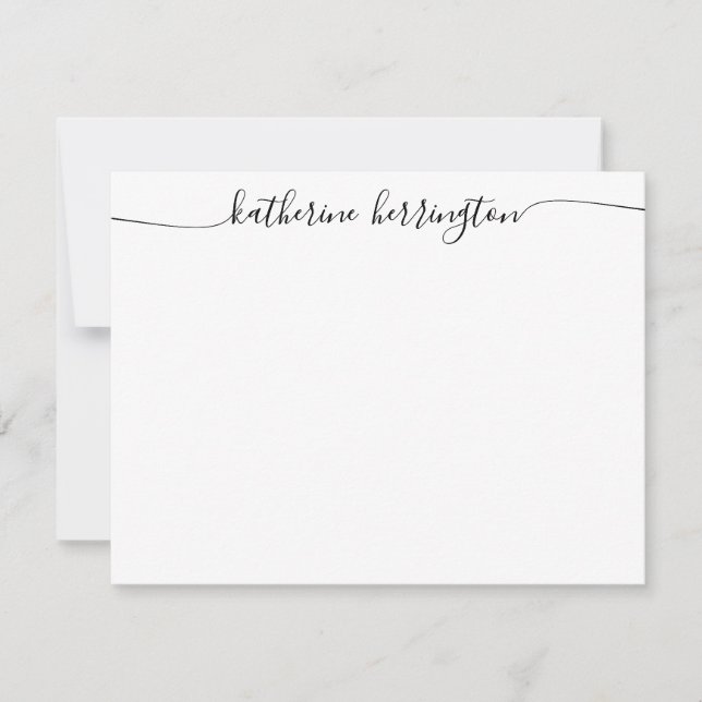Carte De Correspondance Élégant Chic Swash Script Nom Calligraphie (Devant)