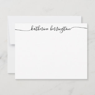 Carte De Correspondance Élégant Chic Swash Script Nom Calligraphie