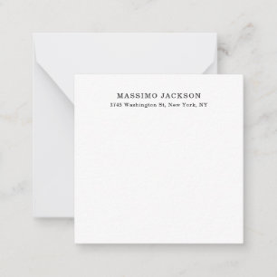 Carte De Correspondance Élégant Classique Noir Blanc Minimaliste