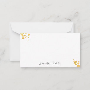 Carte De Correspondance Élégant Confetti Or manuscrit Monogramme