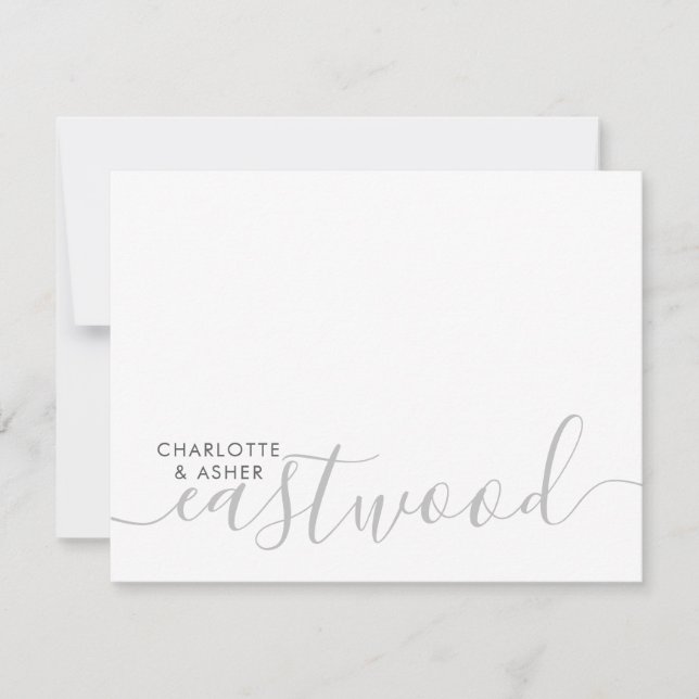 Carte De Correspondance Elegant Couple Name Script Monogram (Devant)