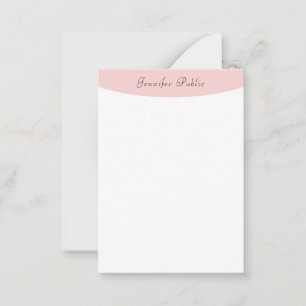 Carte De Correspondance Élégant design moderne et élégant, blanc rose pâle