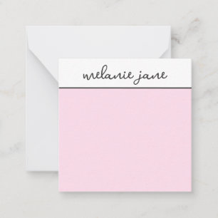 Carte De Correspondance Élégant Design moderne Script Rose Flat Note Card