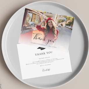 Carte De Correspondance Elégant Design Photo Script Graduation 2025