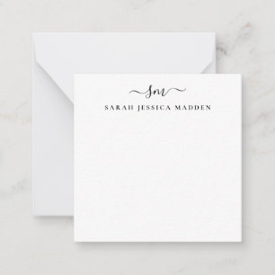 Carte De Correspondance Élégant Deux Monogrammes Première Fille Script Lav