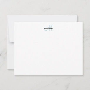 Carte De Correspondance Élégant Élégant Script Fille Lumière Monogramme bl