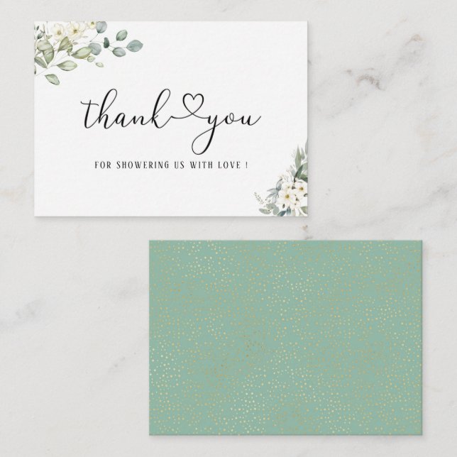 Carte De Correspondance Elégant Eucalyptus Feuille Green Note Card (Devant / Derrière)