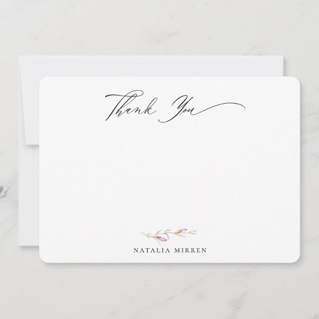 Carte De Correspondance Élégant Fleur sauvage Botanique Merci floral (Devant)