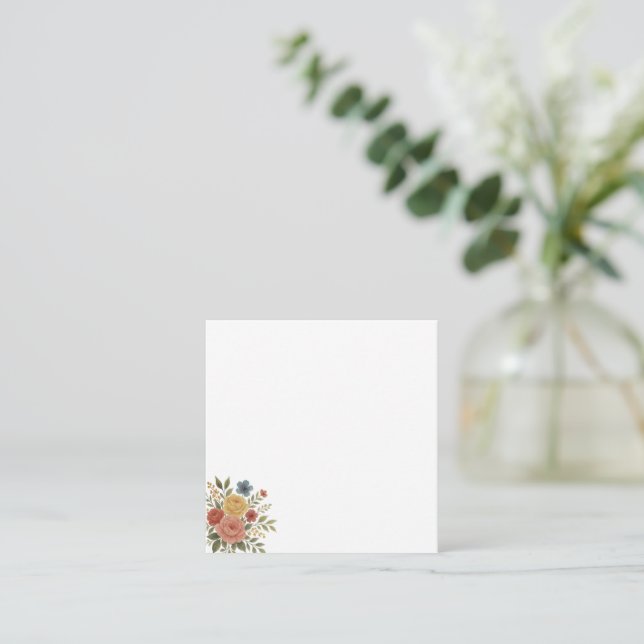 Carte De Correspondance Élégant floral  (Debout devant)