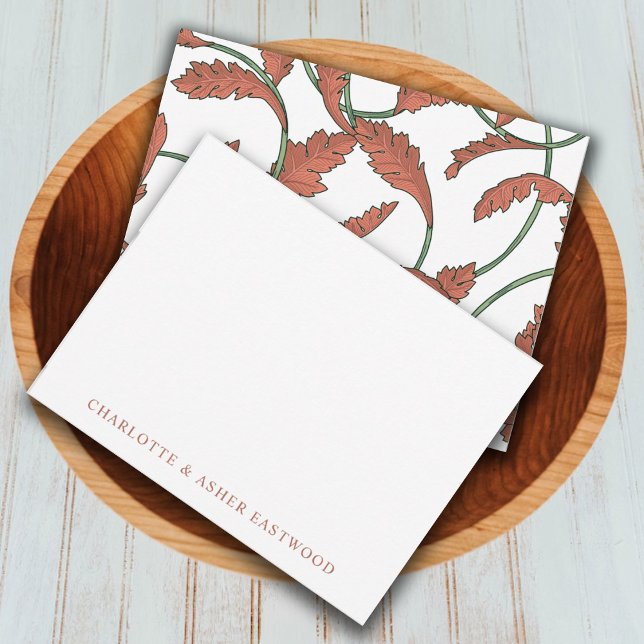 Carte De Correspondance Élégant Floral Vines Couple Newlyweds Mariage (Créateur téléchargé)