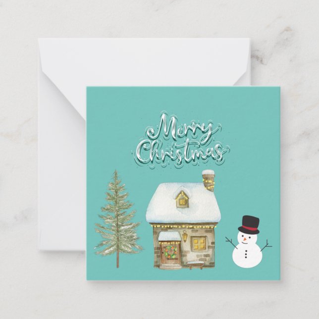 Carte De Correspondance Élégant graphique de script moderne hiver bonhomme (Devant)